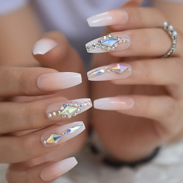 Bling  Ombre Coffin Nails