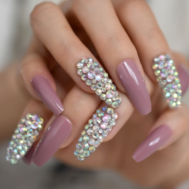 Bling  Ombre Coffin Nails